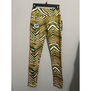 🔴Zubaz NFL Women's Basic Zebra Print‎ Legging, Green Bay Packers size Small NEW